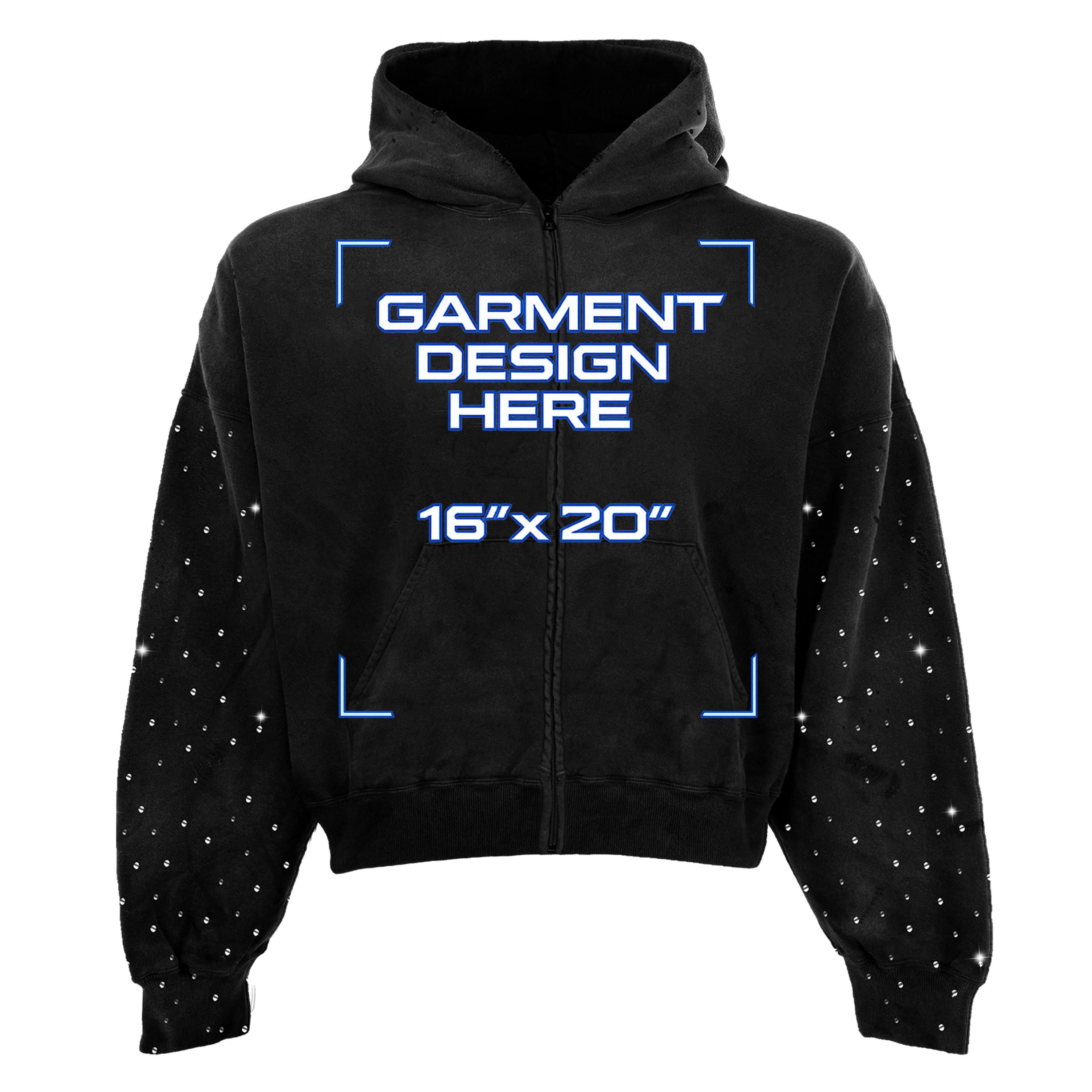 Custom Rhinestone Zip