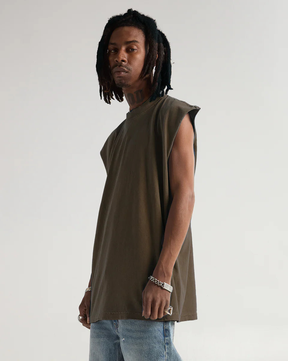 Custom Brown Sleeveless Tee
