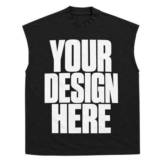 Custom Black Sleeveless Tee — Your Design Here