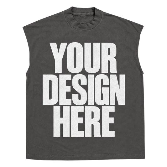 Custom Grey Sleeveless Tee — Your Design Here