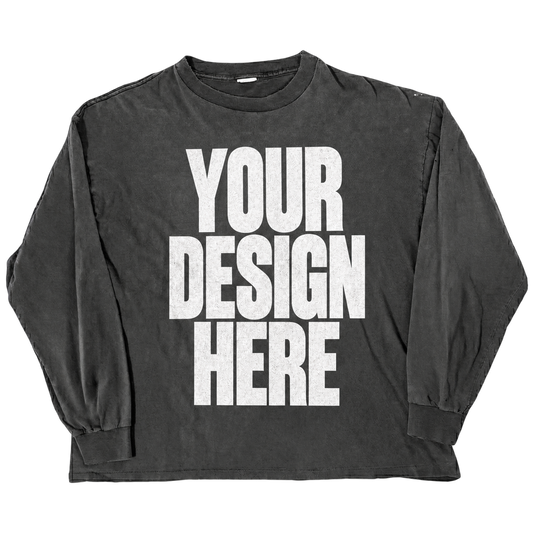 Custom Black Vintage Long Sleeve — Your Design Here