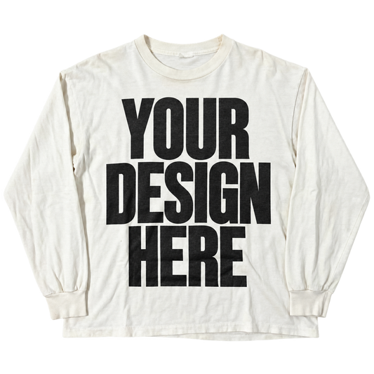 Custom White Vintage Long Sleeve — Your Design Here