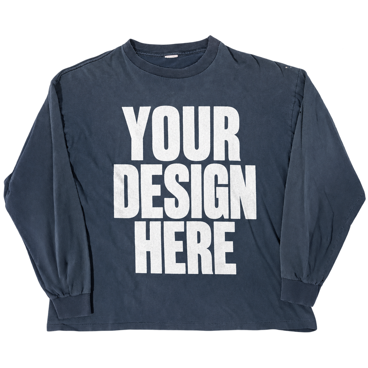 Custom Blue Vintage Long Sleeve — Your Design Here