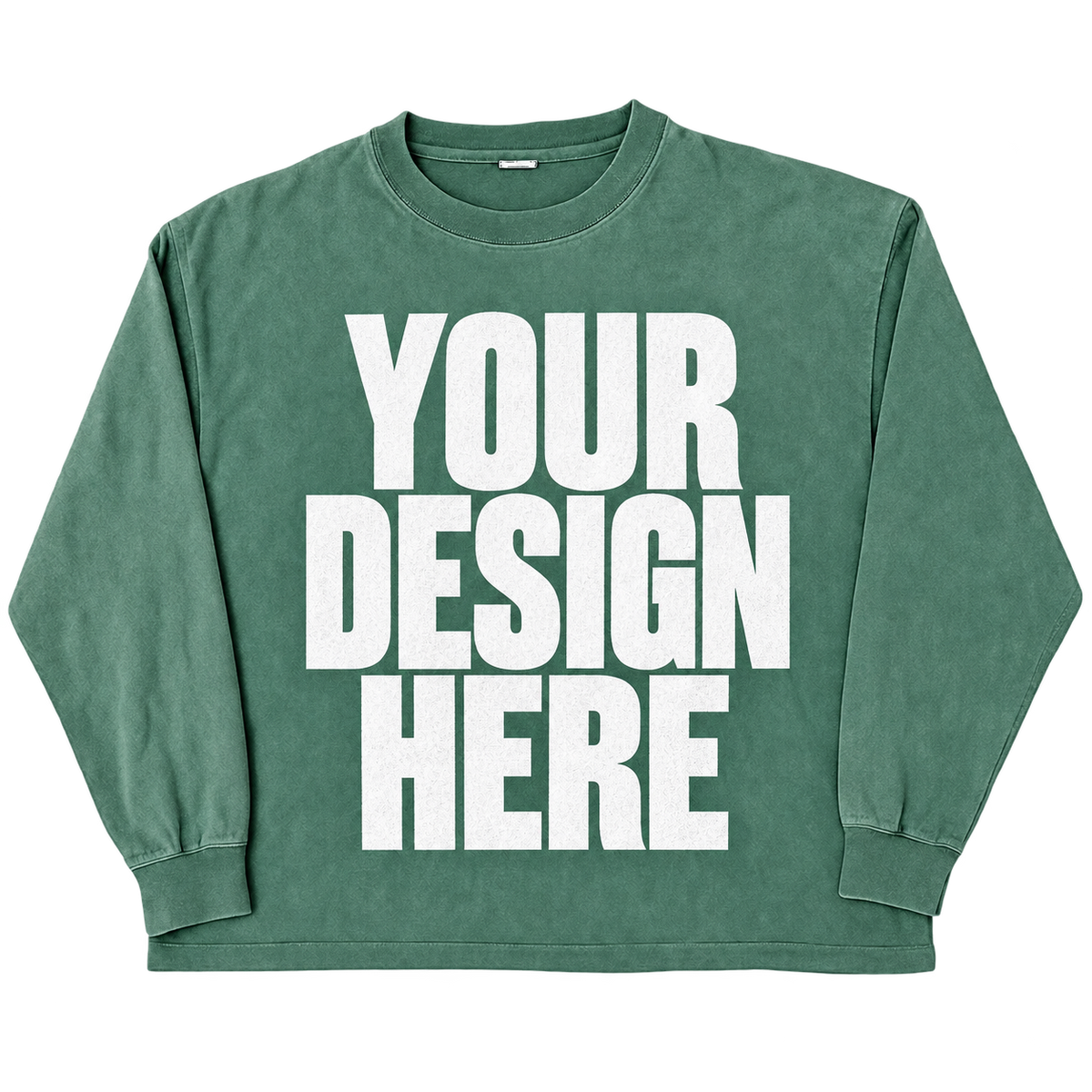 Custom Green Vintage Long Sleeve — Your Design Here