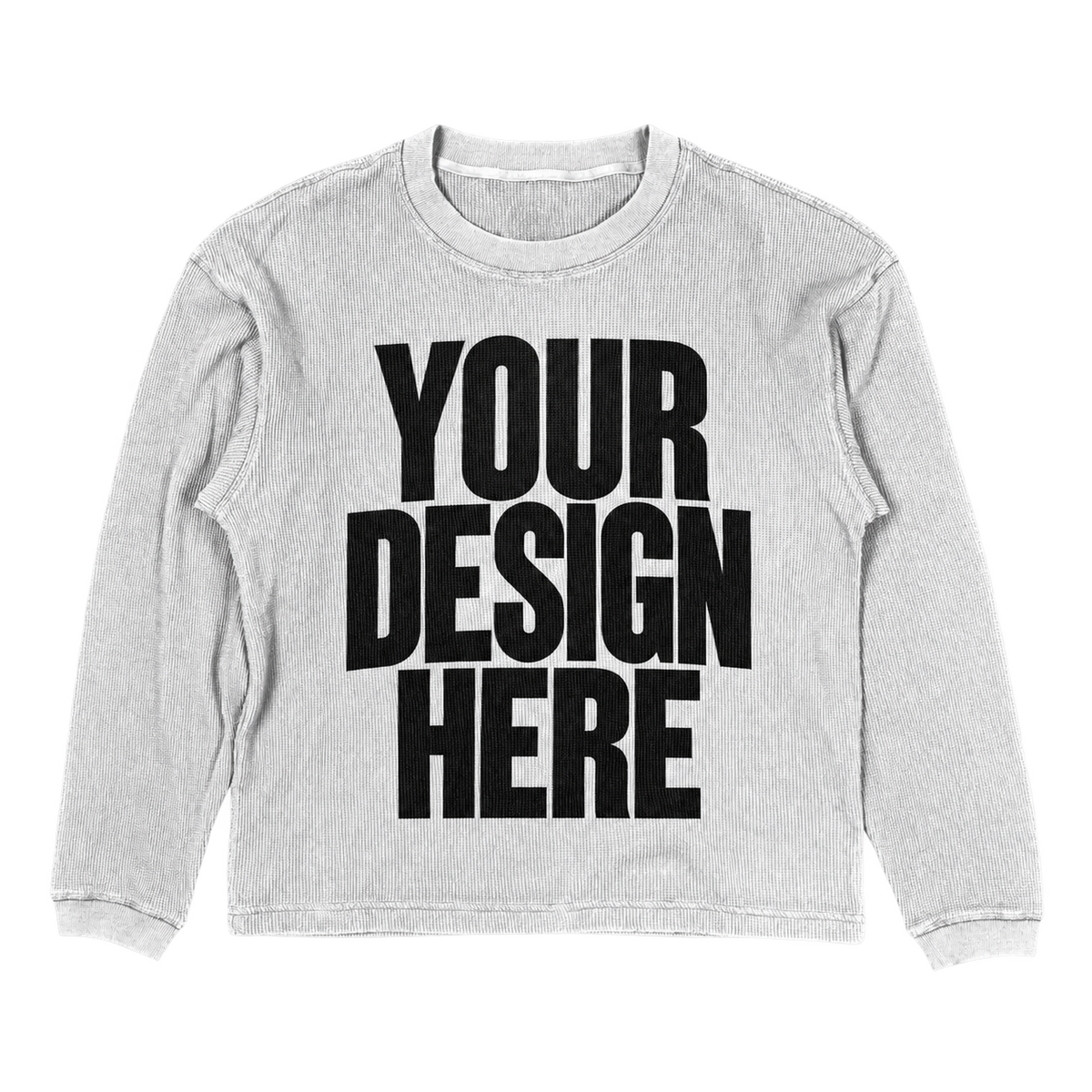 Custom White Thermal Long Sleeve — Your Design Here
