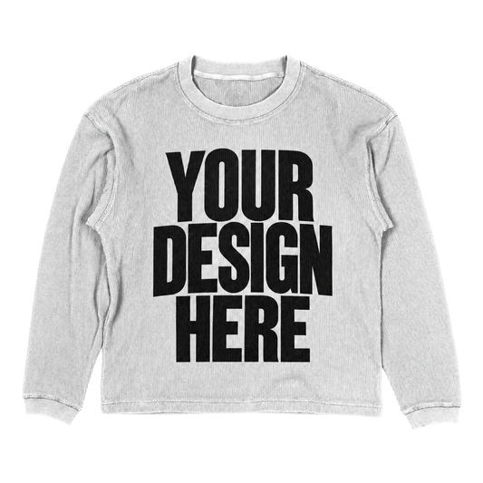 Custom White Thermal Long Sleeve — Your Design Here