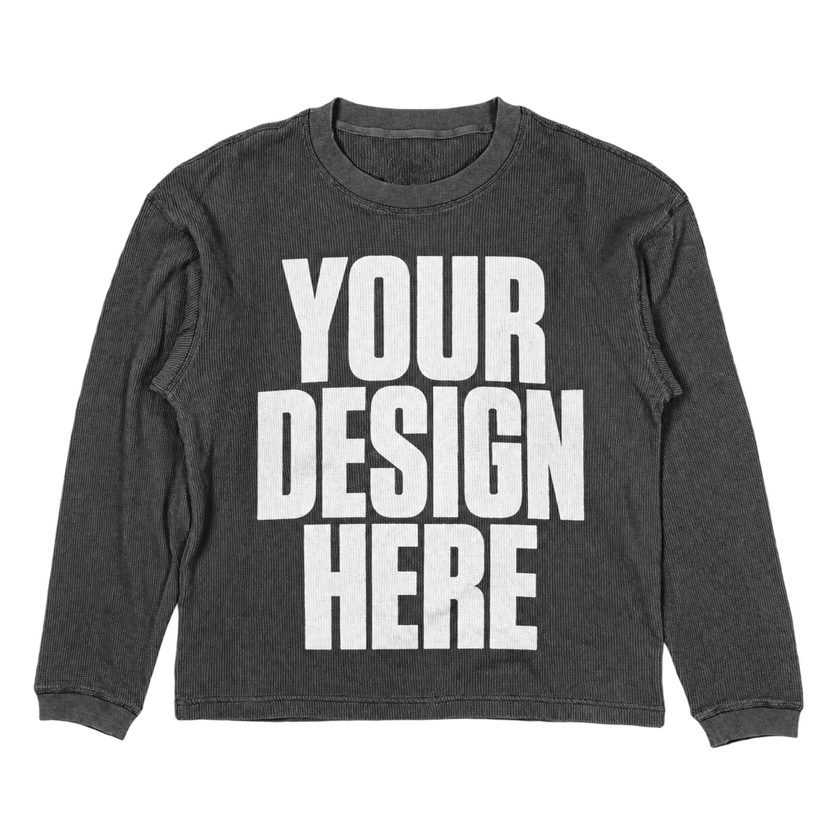 Custom Grey Thermal Long Sleeve — Your Design Here