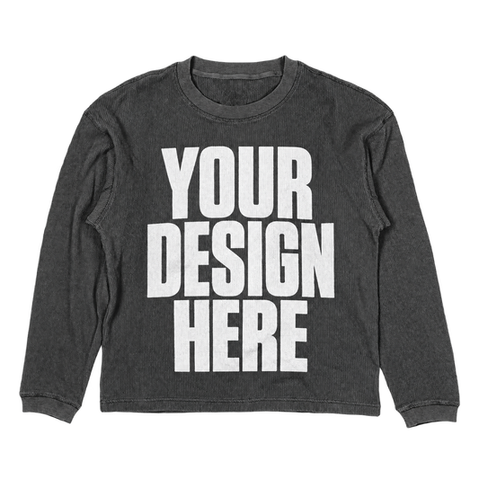 Custom Grey Thermal Long Sleeve — Your Design Here