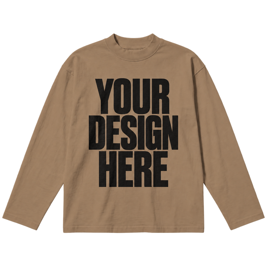 Custom Latte Baggy Long Sleeve — Your Design Here