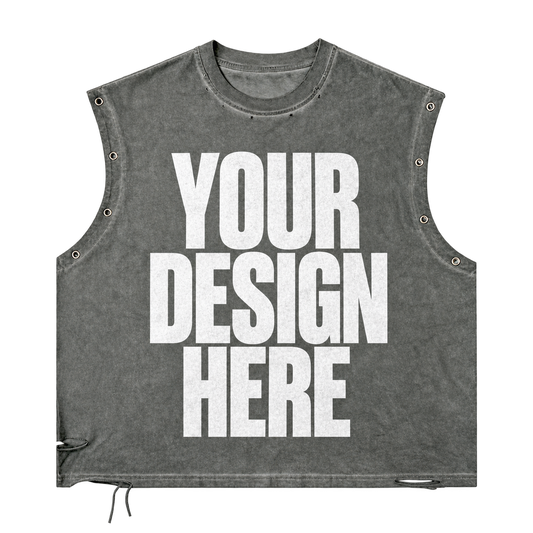 Custom Grey Utility Cut Tee — Your Design Here