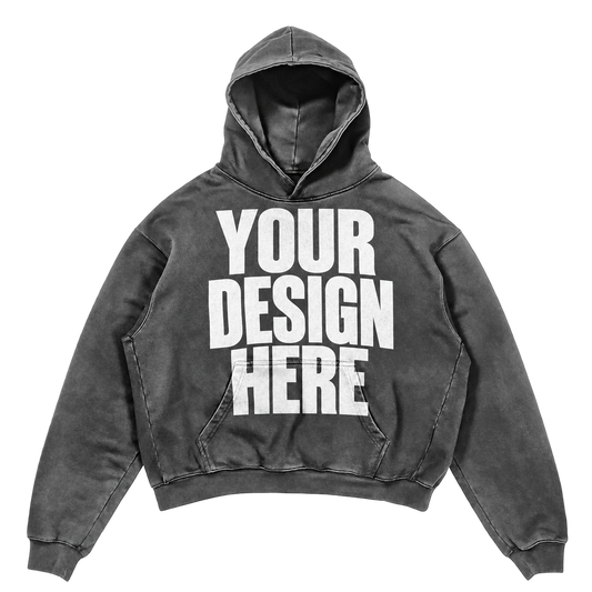 Custom Grey Premium Hoodie — Your Design Here