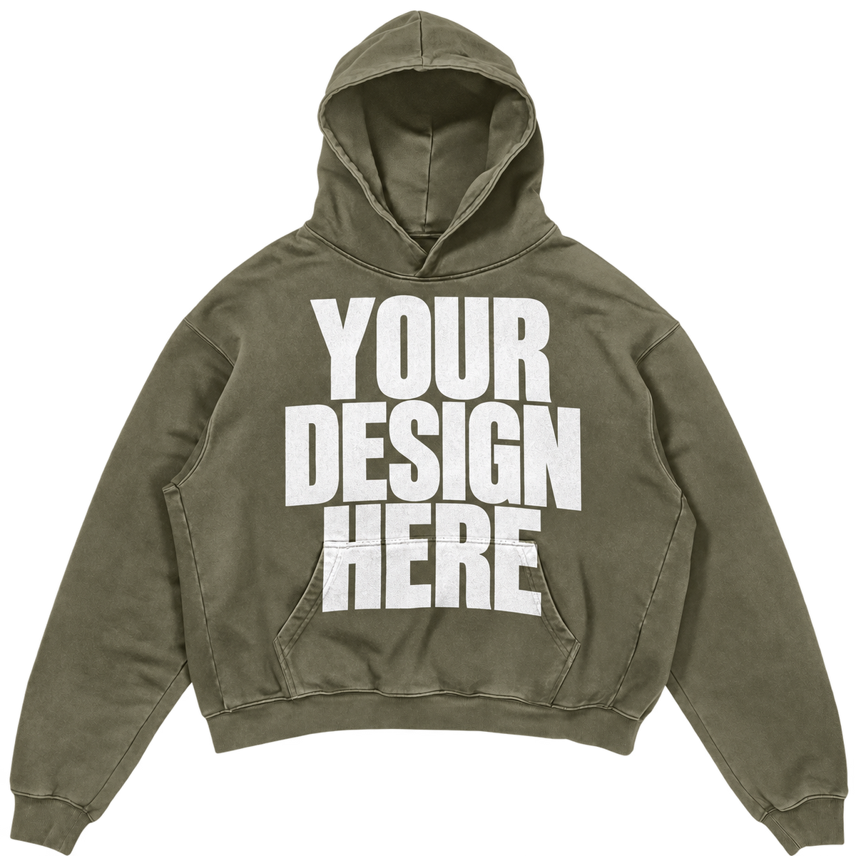 Custom Olive Premium Hoodie — Your Design Here
