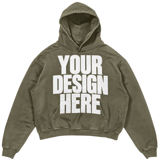 Custom Olive Premium Hoodie — Your Design Here