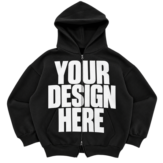 Custom Black Premium Zip Up — Your Design Here