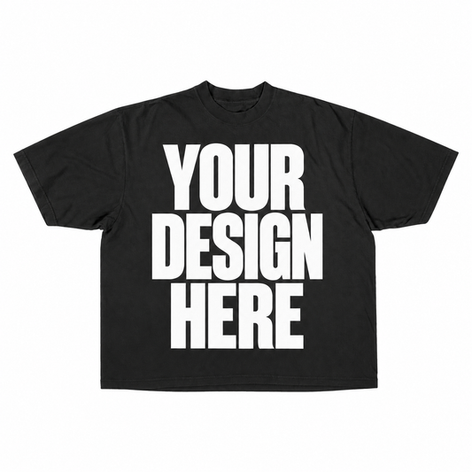 Custom Black Drop Shoulder — Your Design Here