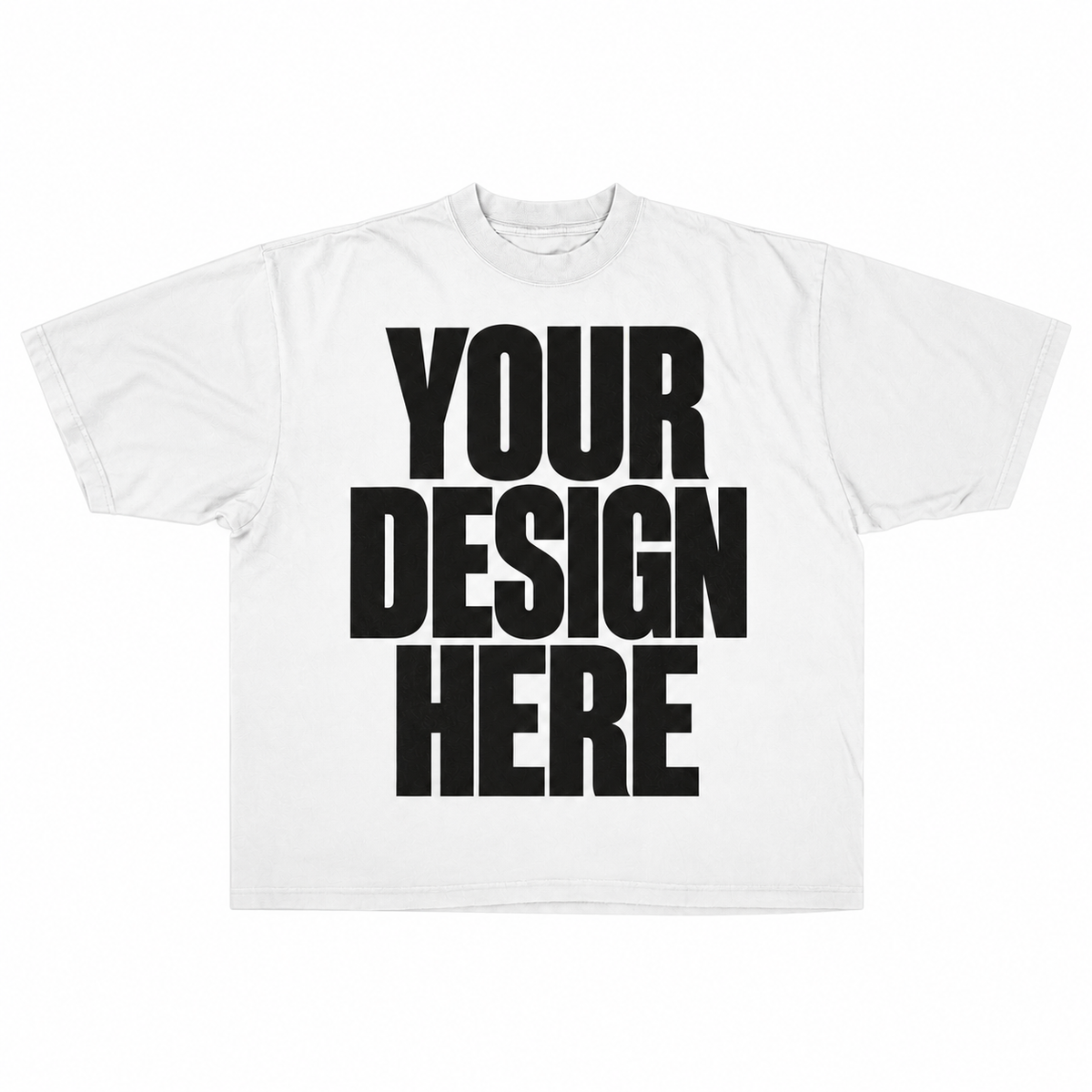 Custom White Drop Shoulder — Your Design Here