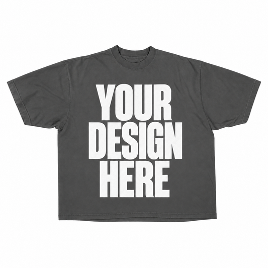 Custom Grey Drop Shoulder — Your Design Here