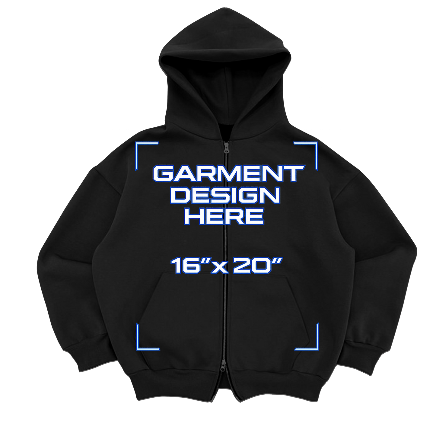 Custom Black French Terry Zip Up