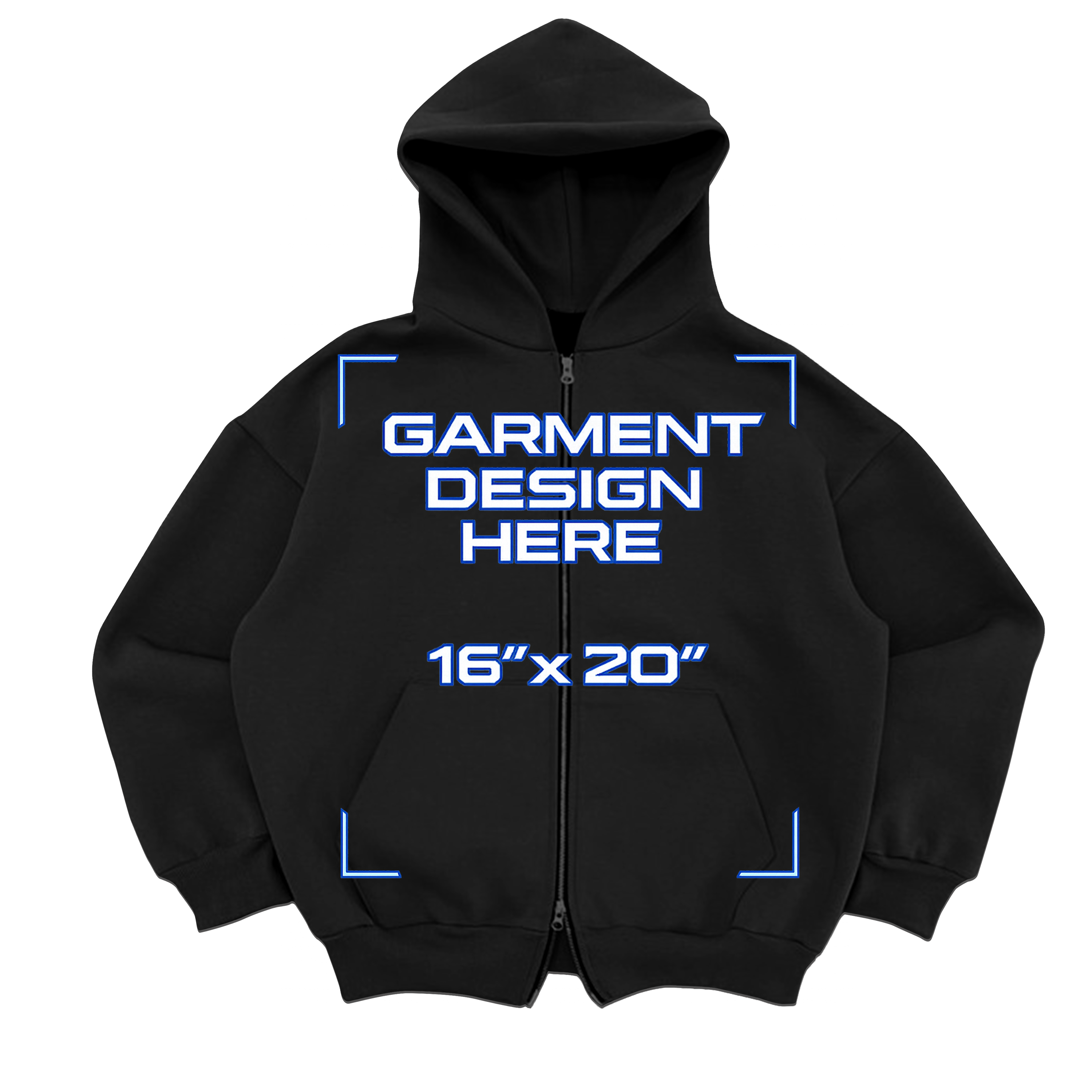 Custom Black French Terry Zip Up