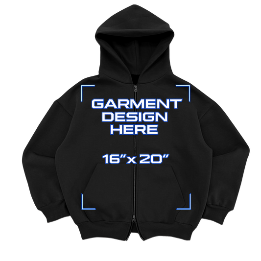 Custom Black French Terry Zip Up