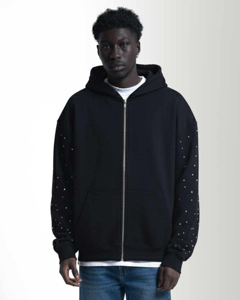 Custom Rhinestone Zip