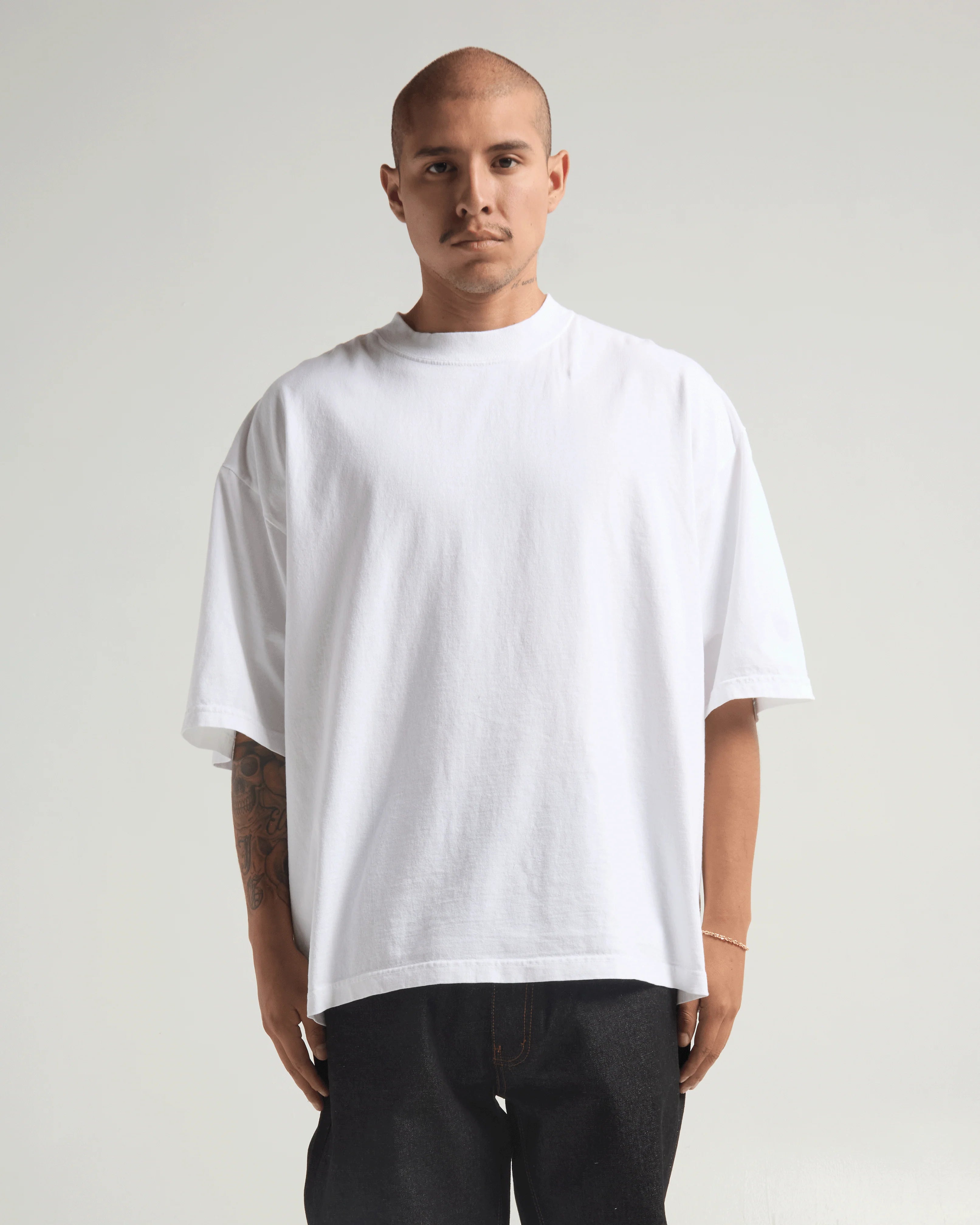 Custom White Drop Shoulder Tee