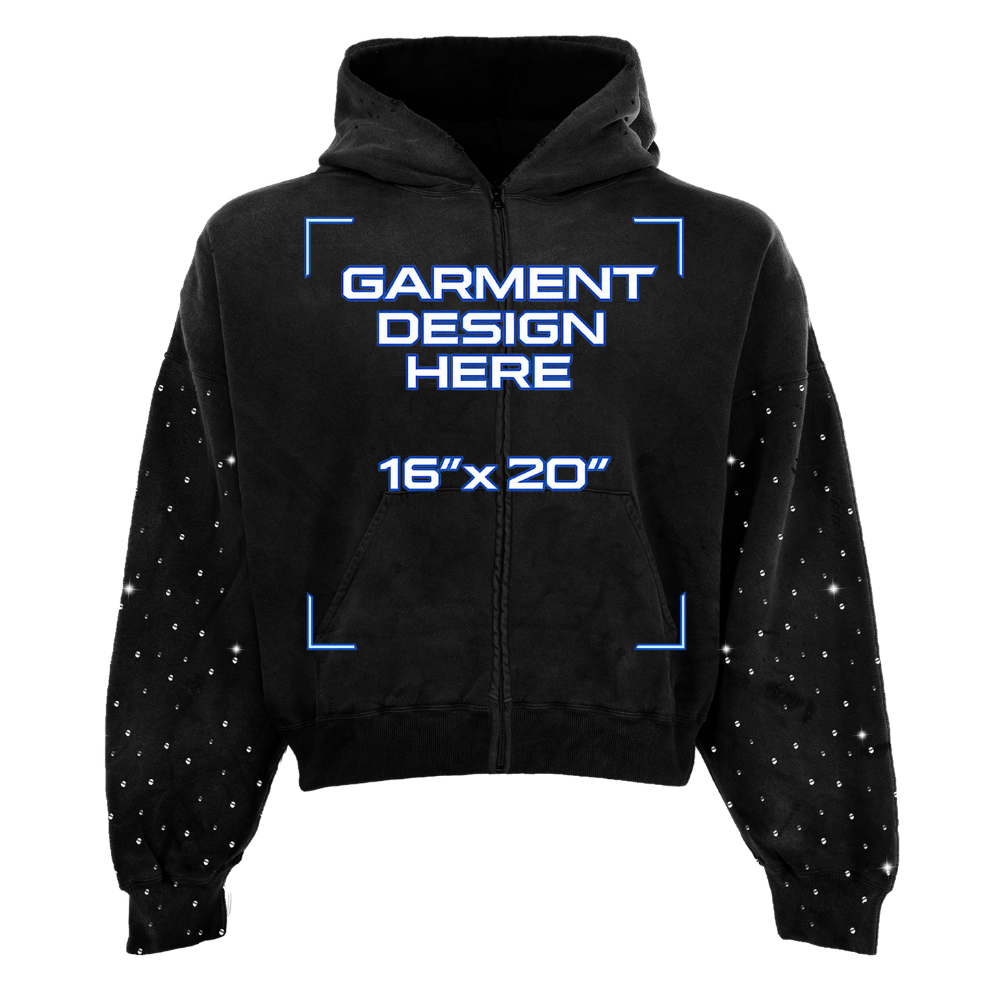 Custom Rhinestone Zip