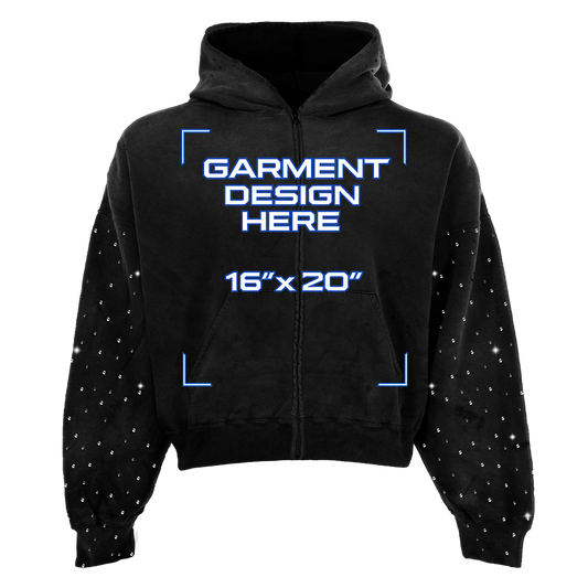 Custom Rhinestone Zip