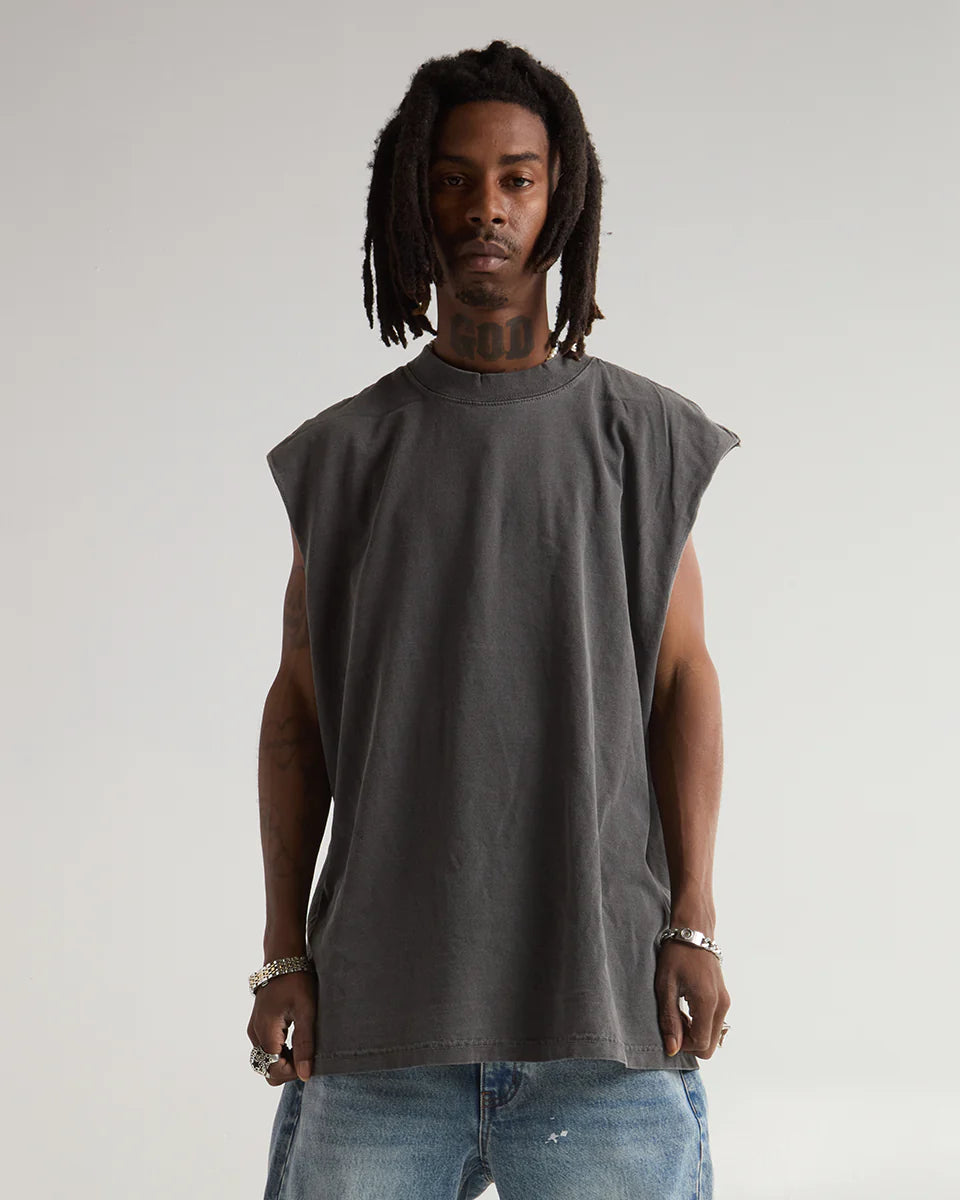 (Bulk) Custom Grey Sleeveless Tee