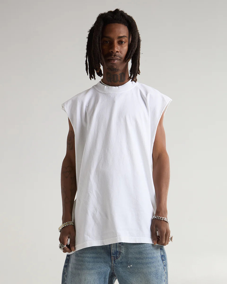 Custom White Sleeveless Tee